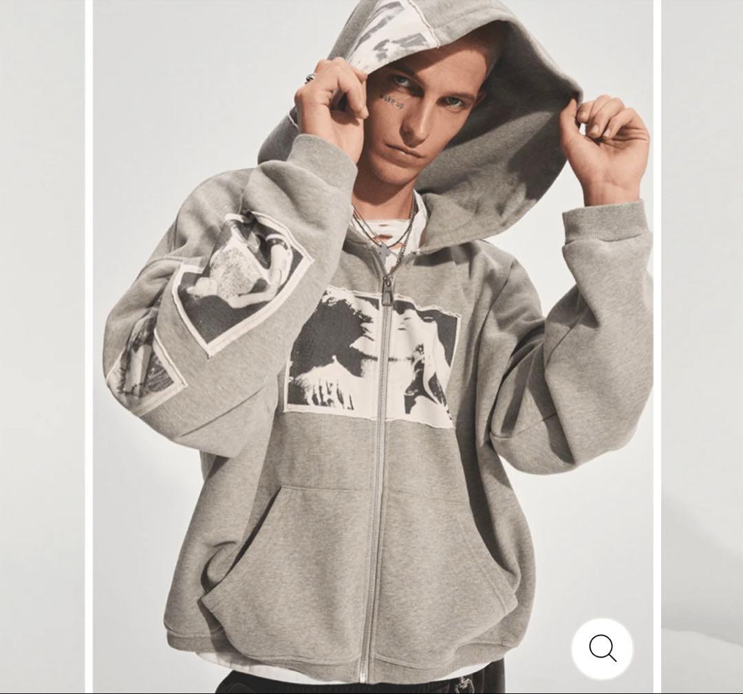 【bastard】PUNK PRINT APPLIQUE HOODIE ニキ着用