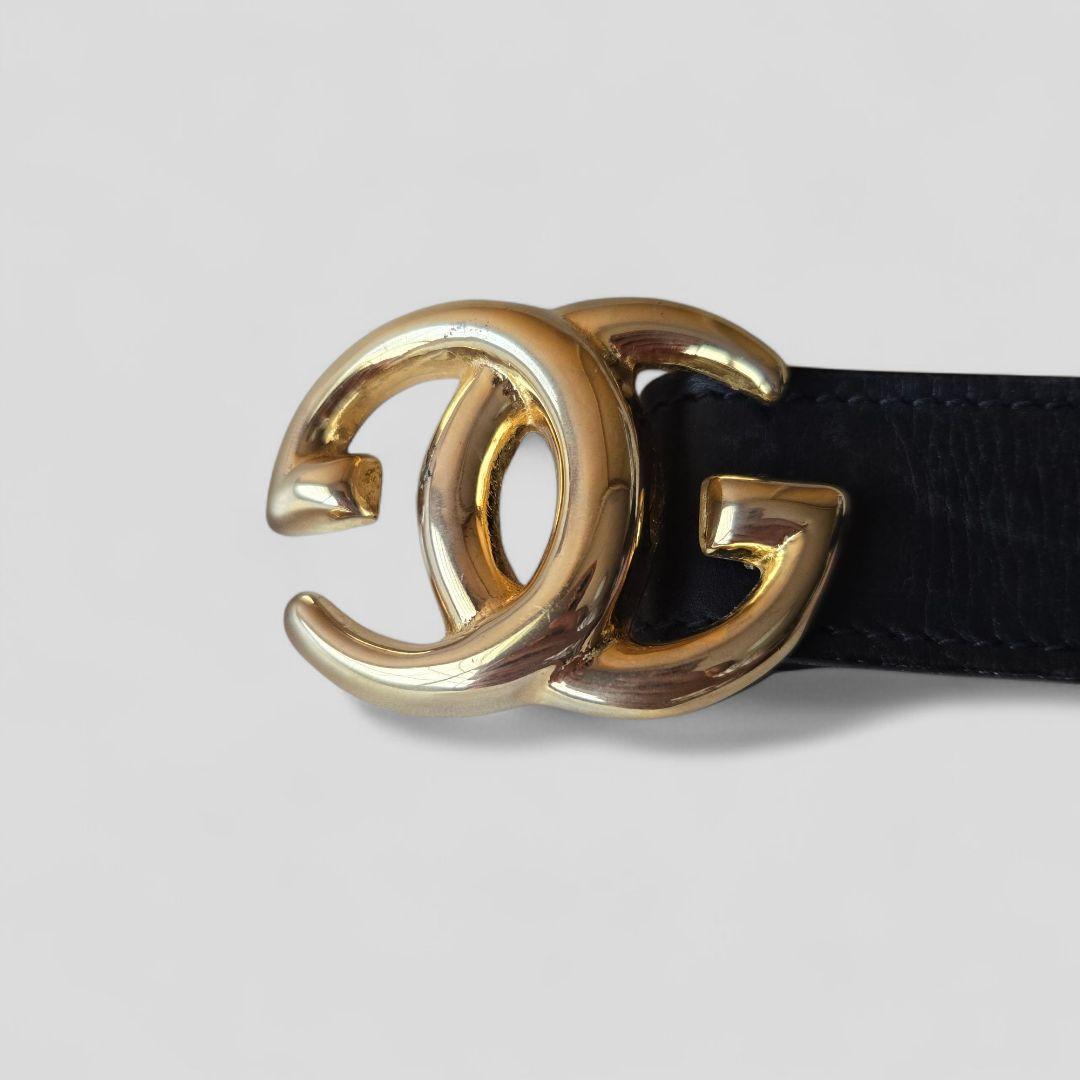 GUCCI　レディース　ベルト　インターロッキング　ゴールド金具　Gバックル