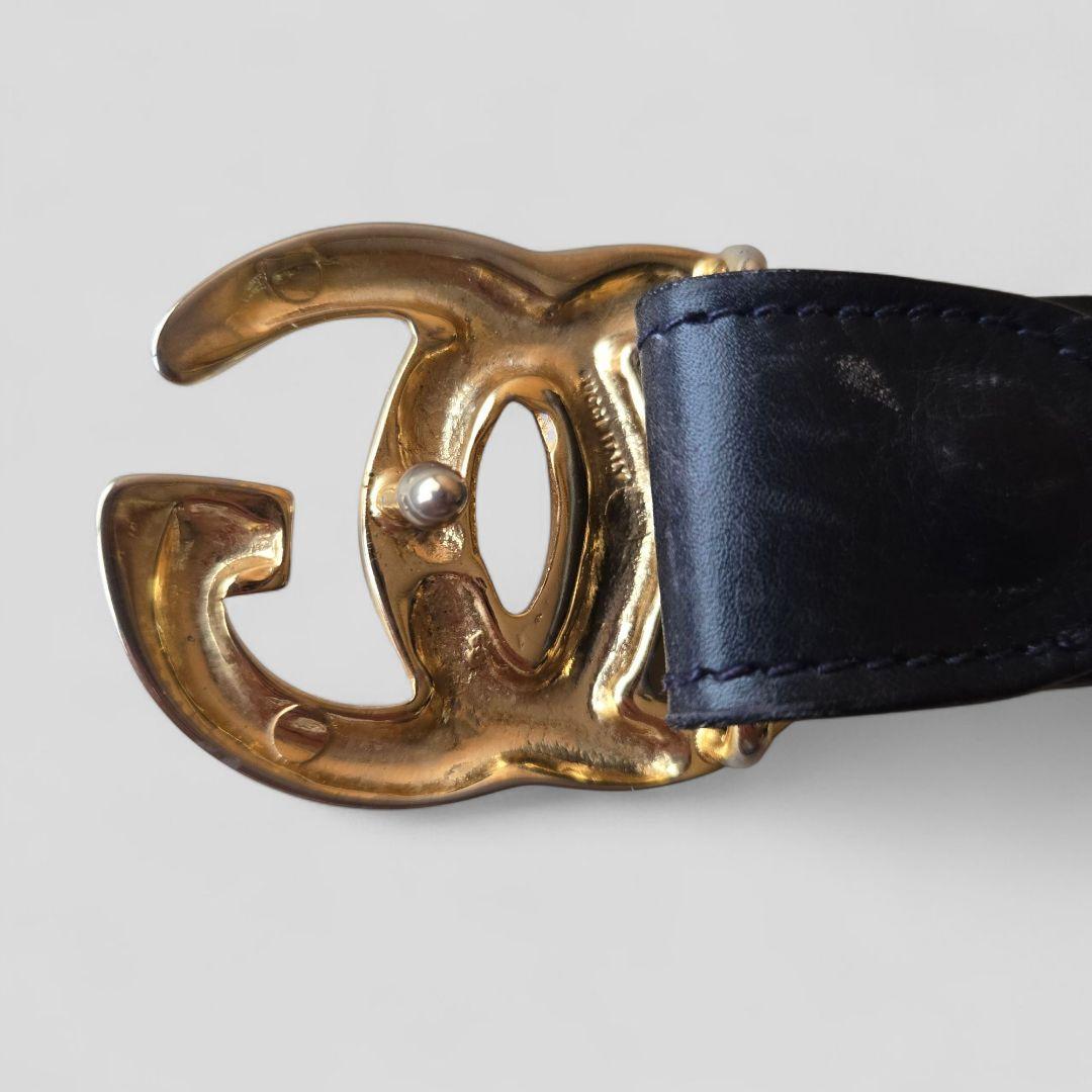 GUCCI　レディース　ベルト　インターロッキング　ゴールド金具　Gバックル