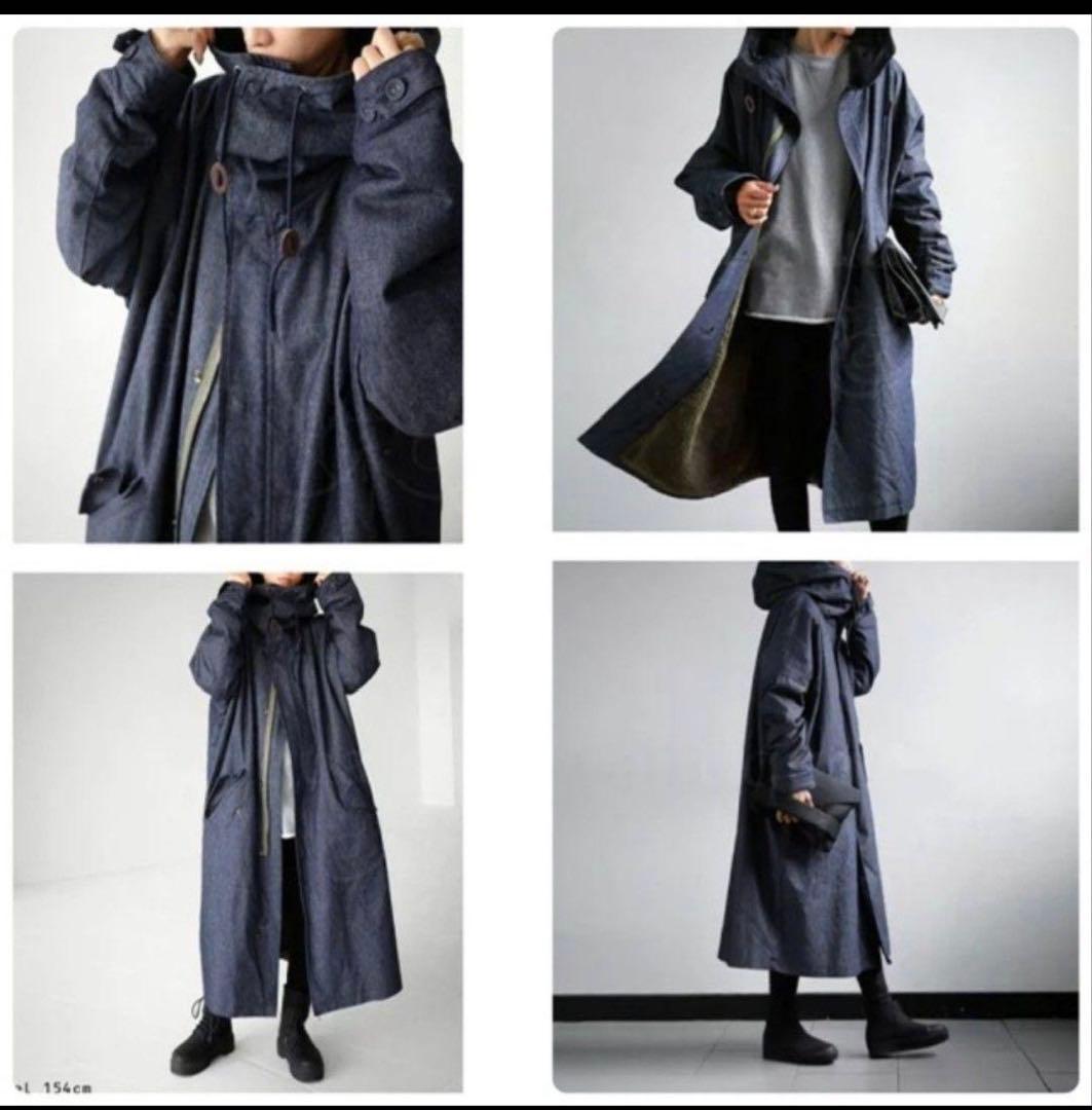 定価¥16,500＊antiqua デニムフード付モッズコート ユニセックス 楽天