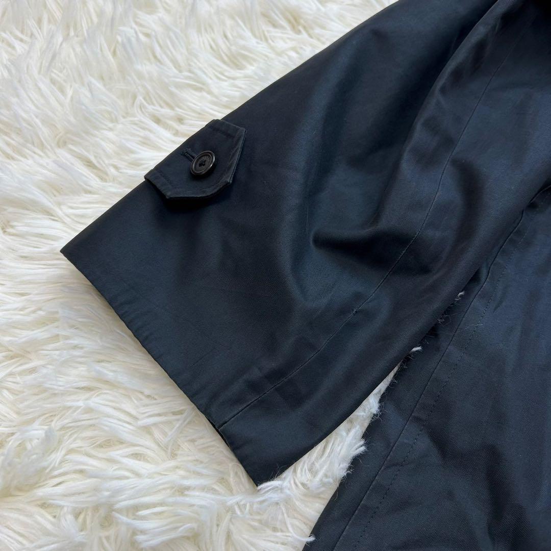 【美品/S】バーバリー ロンドン ステンカラーコート アウター 黒 ライナー付