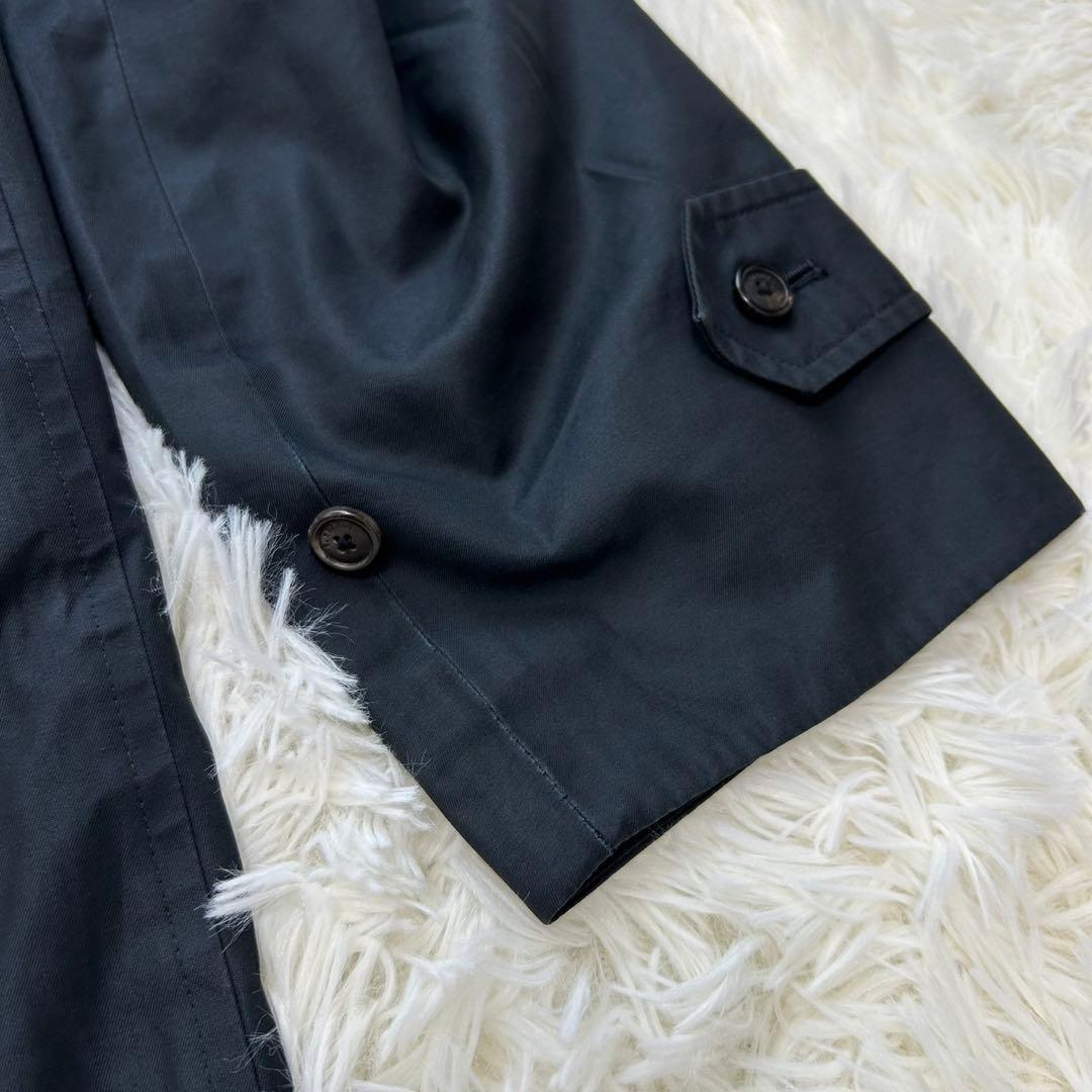 【美品/S】バーバリー ロンドン ステンカラーコート アウター 黒 ライナー付