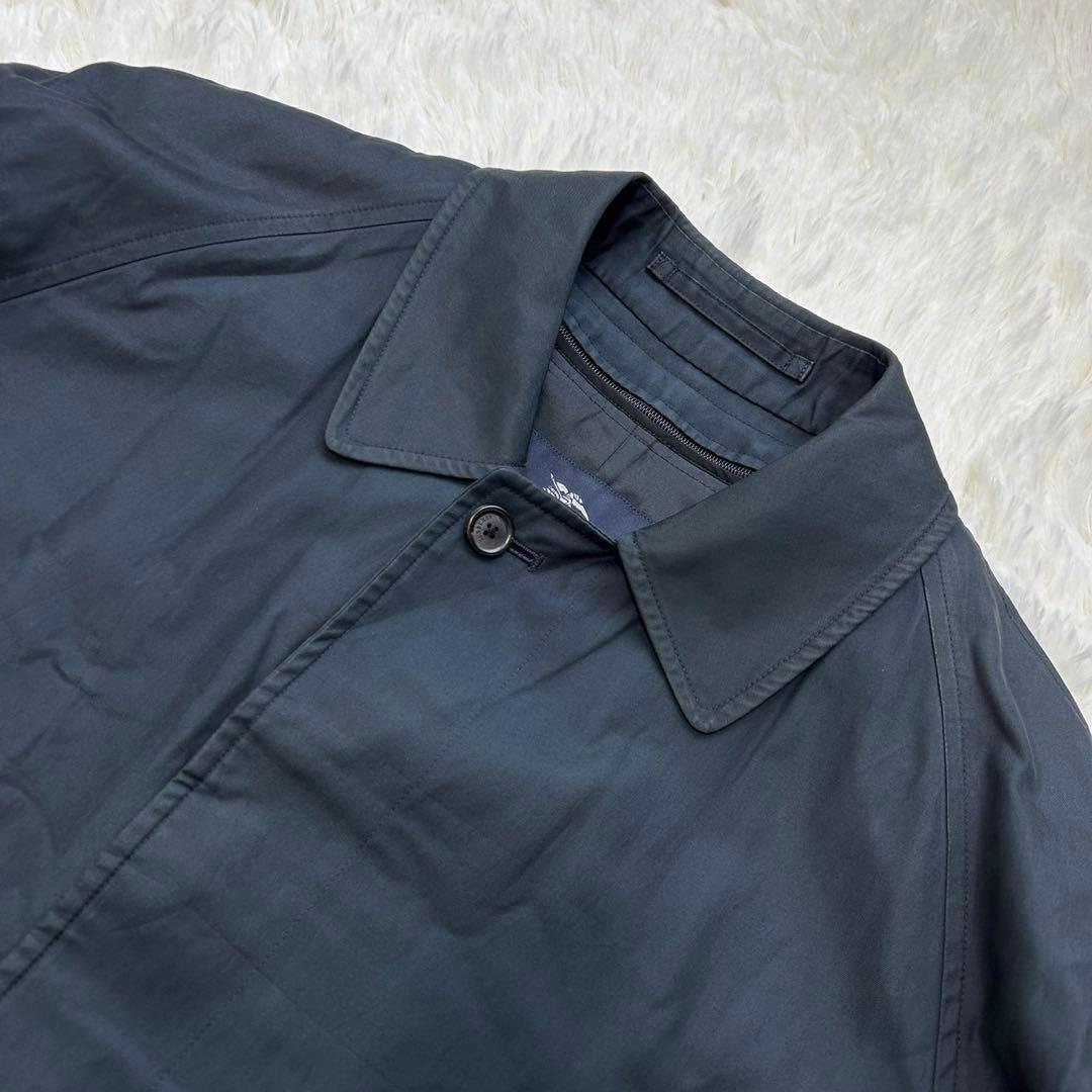 【美品/S】バーバリー ロンドン ステンカラーコート アウター 黒 ライナー付