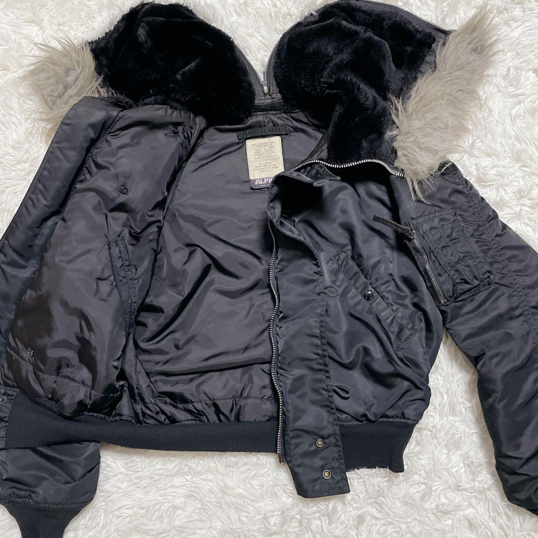 USA製 80s ALPHA アルファ N-2B フライトジャケット L 黒