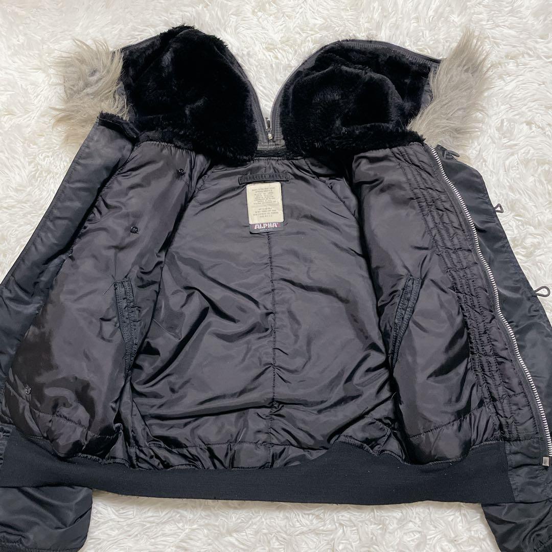 USA製 80s ALPHA アルファ N-2B フライトジャケット L 黒