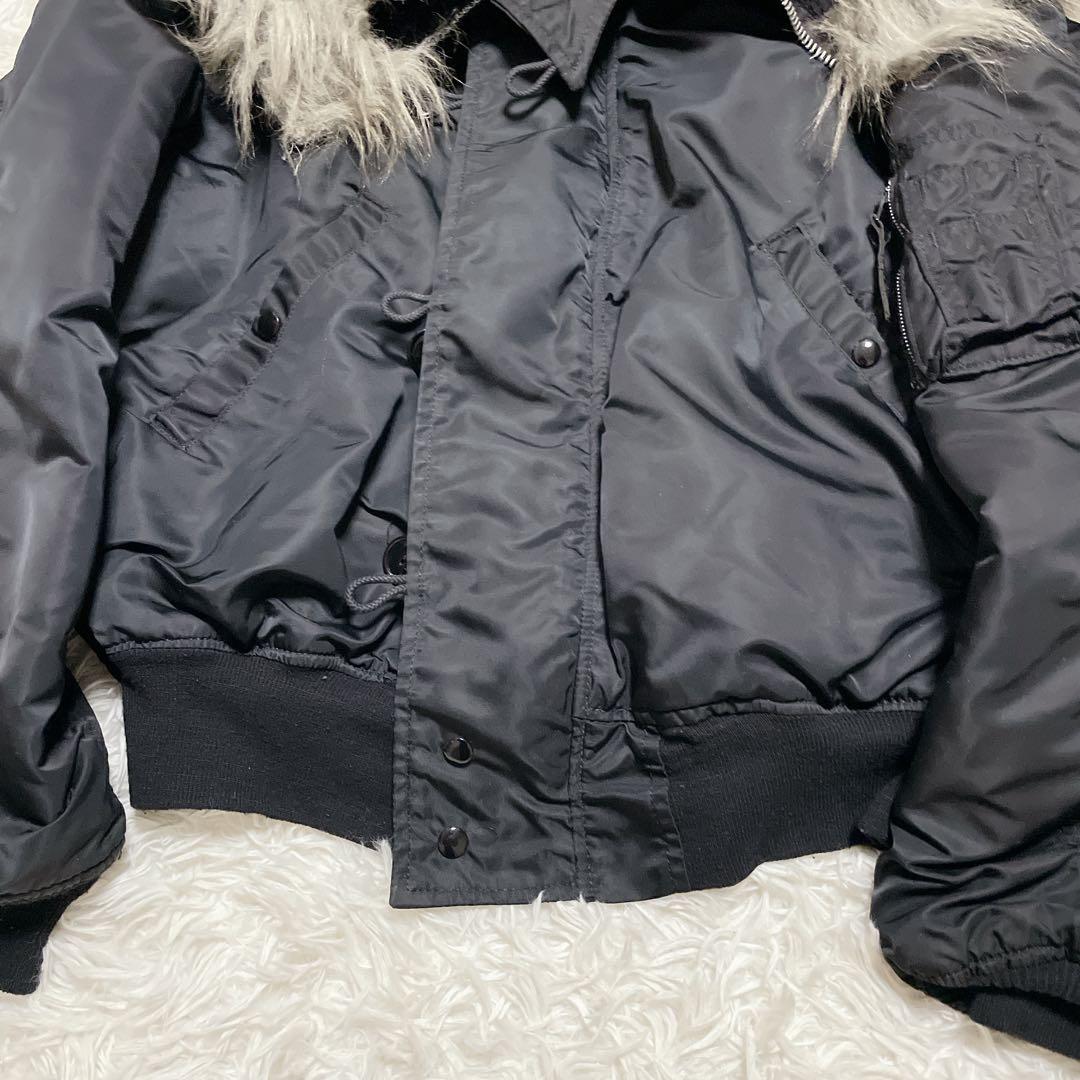 USA製 80s ALPHA アルファ N-2B フライトジャケット L 黒