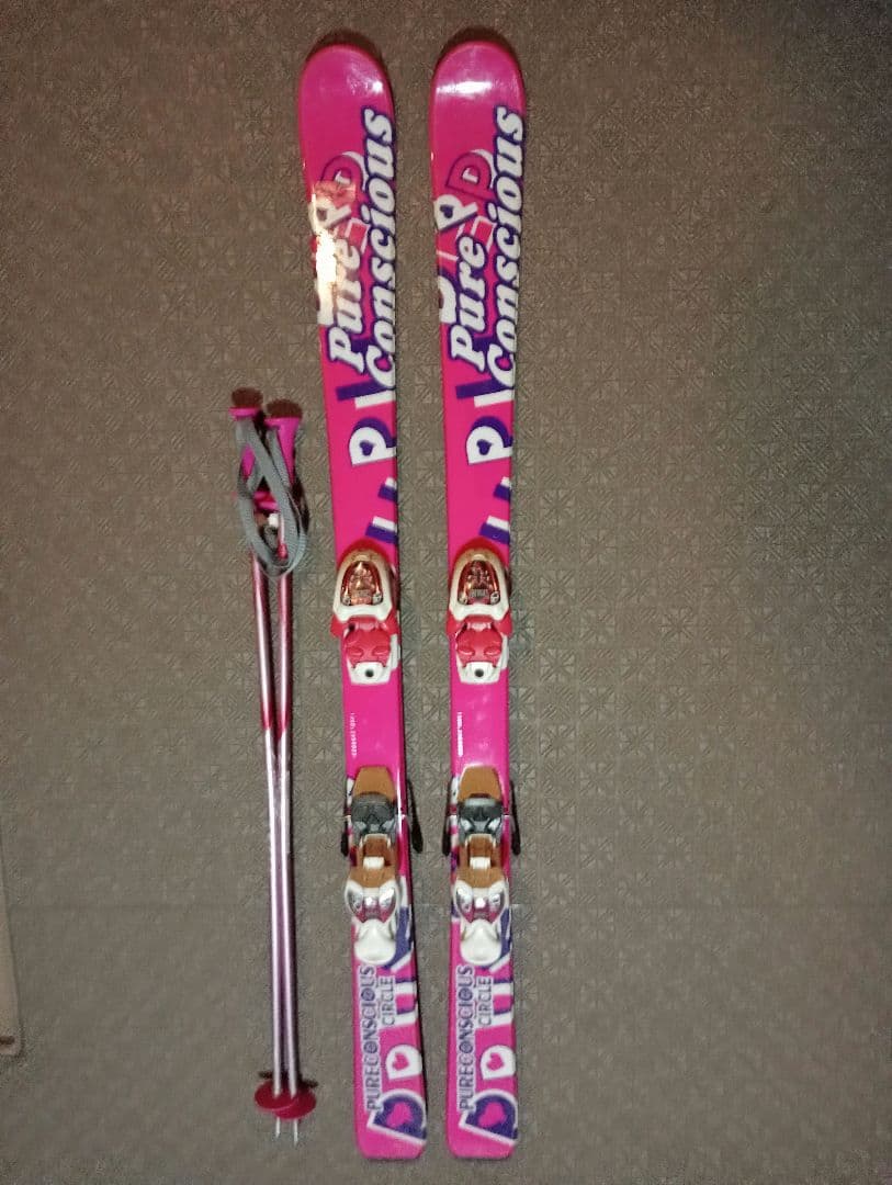 Pure Conscious 子供スキー板130cmとポールセット - メルカリ