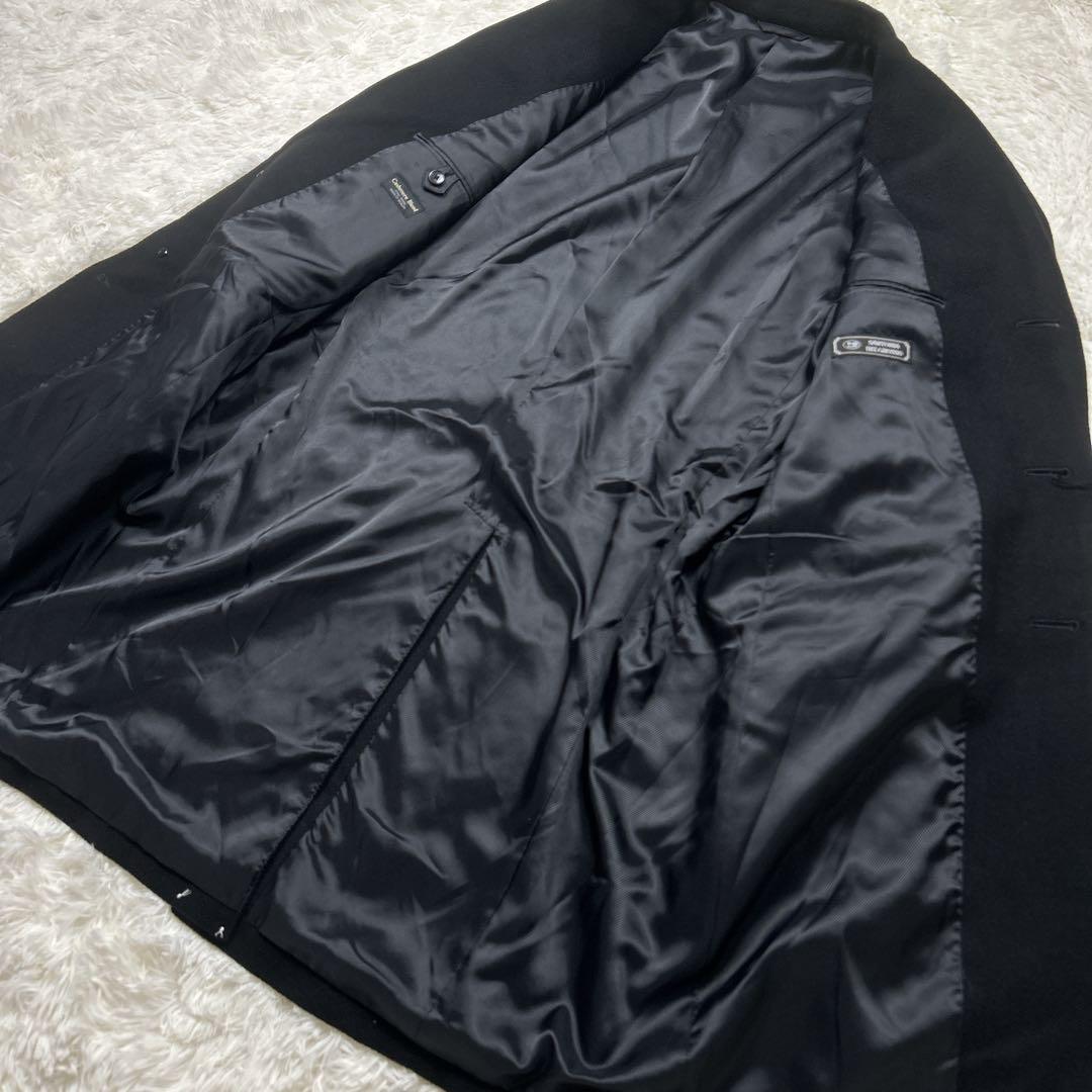 新品　3L 大きめ　カシミヤ混　ウールチェスターコート　黒　ブラック　ロング丈