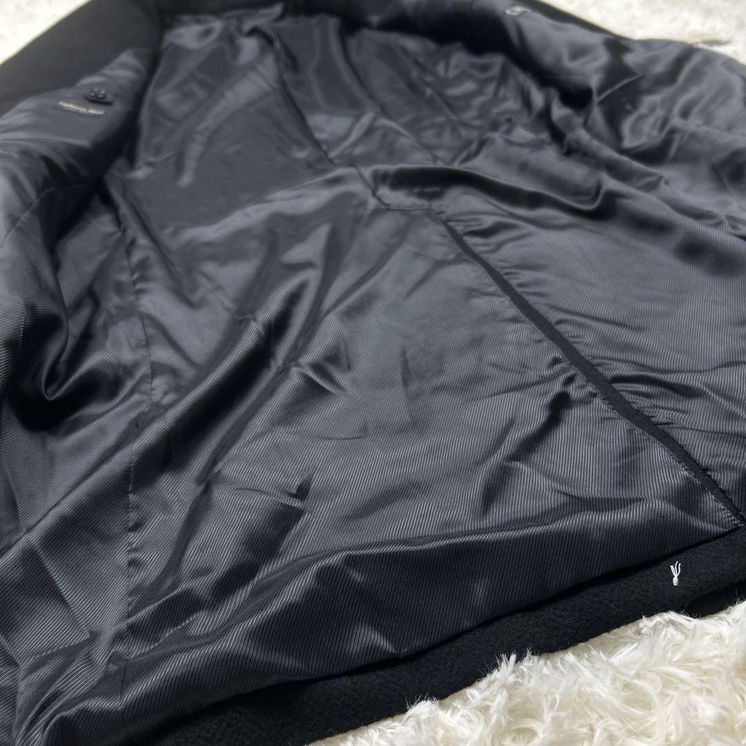 新品　3L 大きめ　カシミヤ混　ウールチェスターコート　黒　ブラック　ロング丈