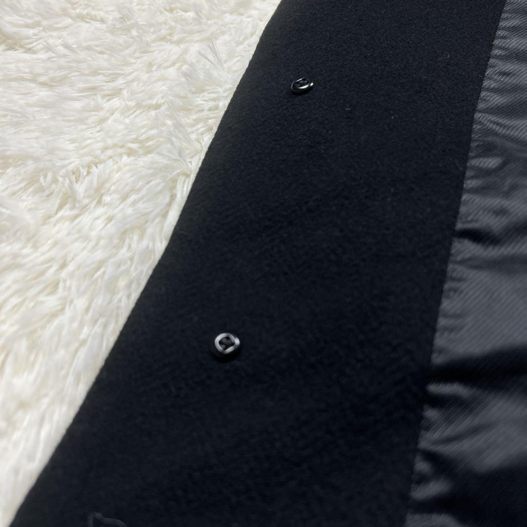 新品　3L 大きめ　カシミヤ混　ウールチェスターコート　黒　ブラック　ロング丈