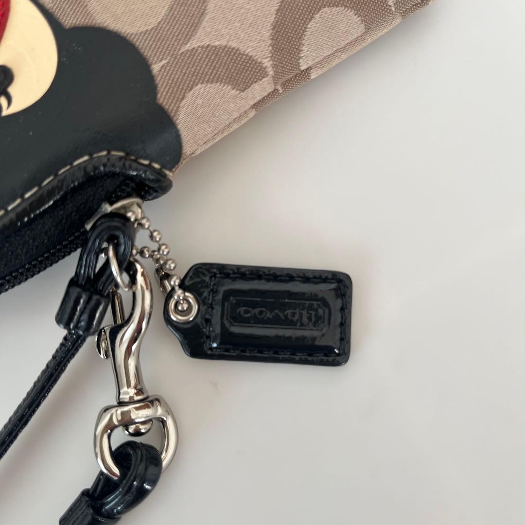 値下げ 希少 COACH コーチ poppy ペッパー ポーチ カードケース 黒
