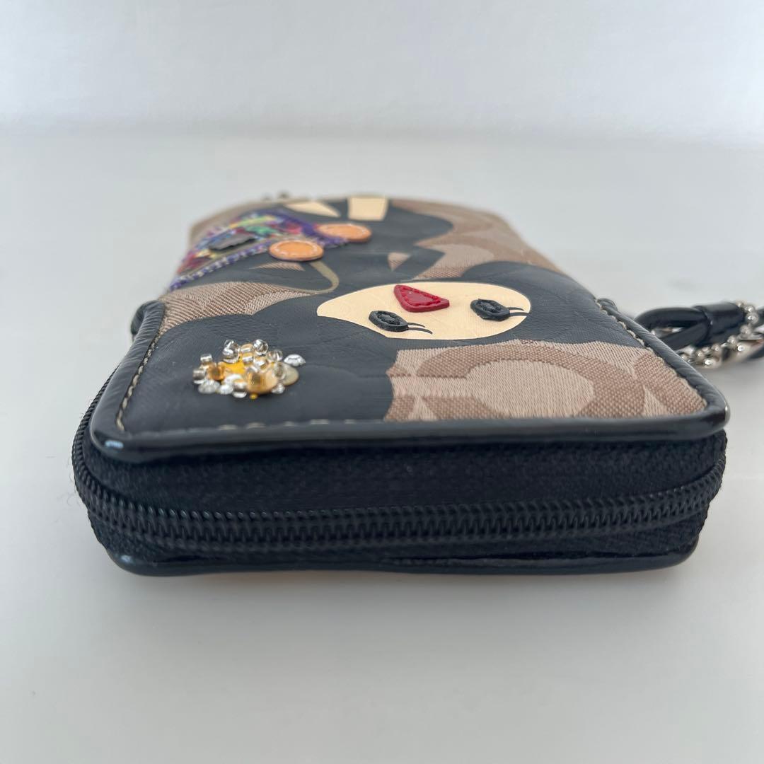 値下げ 希少 COACH コーチ poppy ペッパー ポーチ カードケース 黒