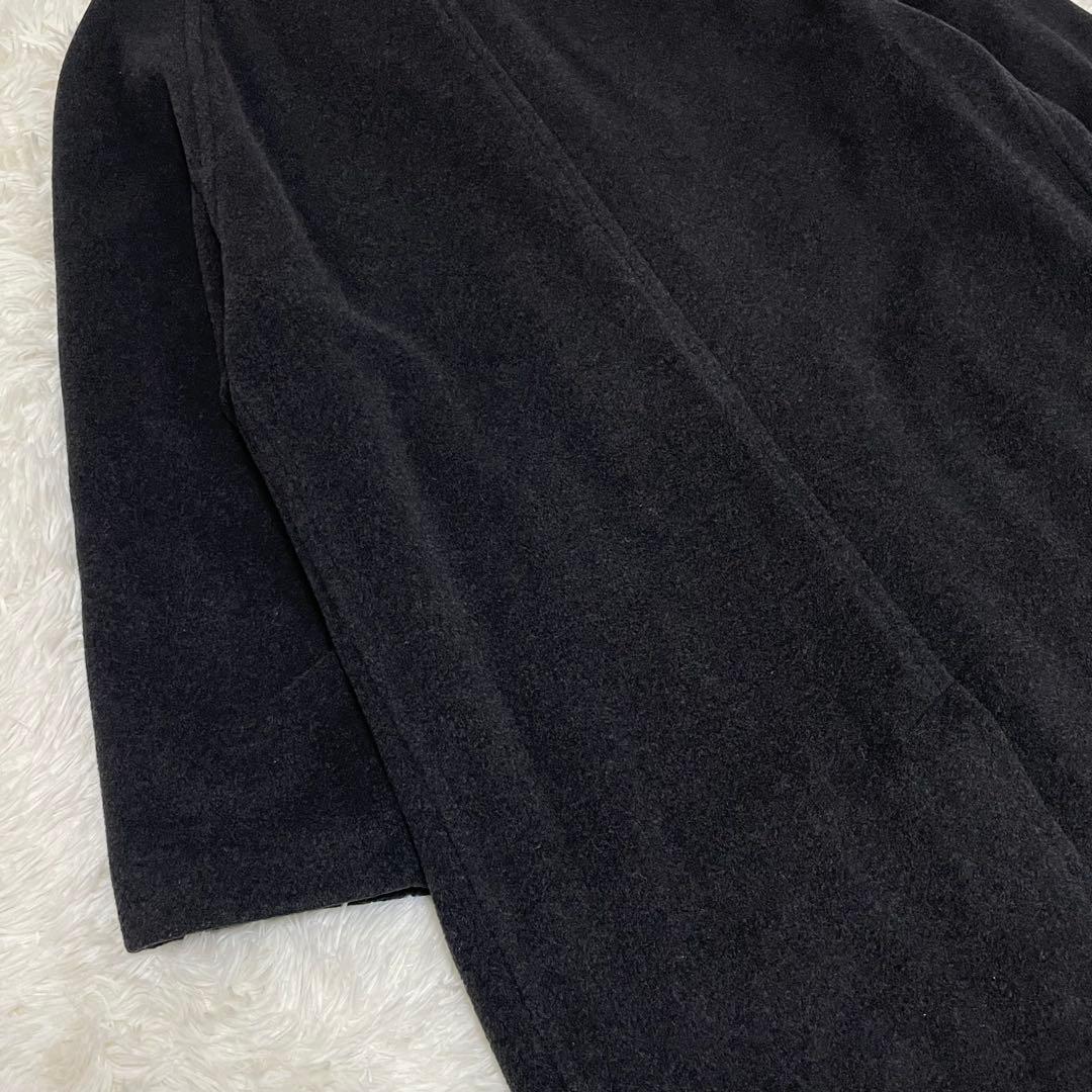 イタリア製 SEVENTY カシミヤ混 ステンカラーコート マキシ丈 金ボタン