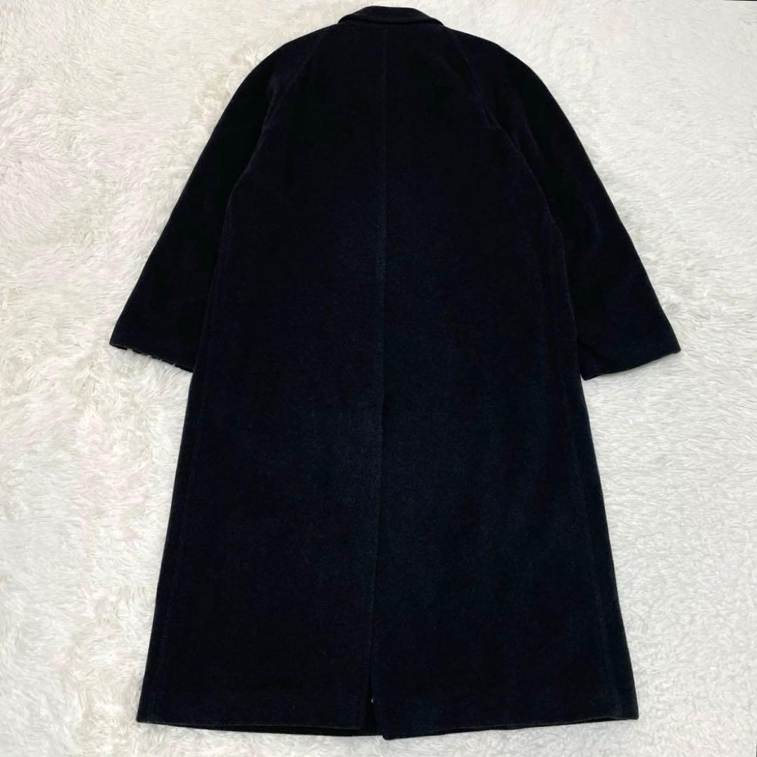 イタリア製 SEVENTY カシミヤ混 ステンカラーコート マキシ丈 金ボタン