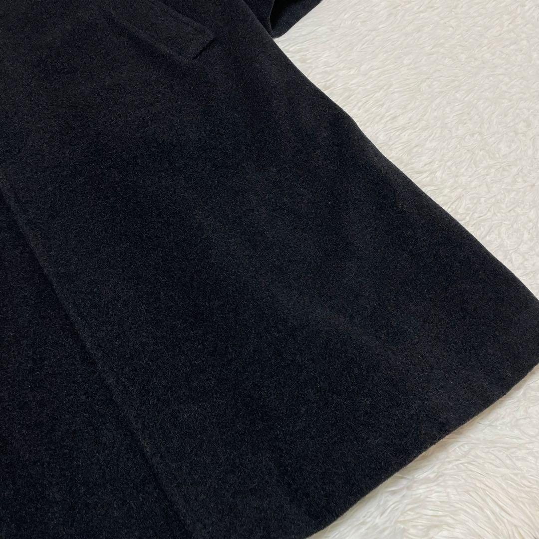 イタリア製 SEVENTY カシミヤ混 ステンカラーコート マキシ丈 金ボタン