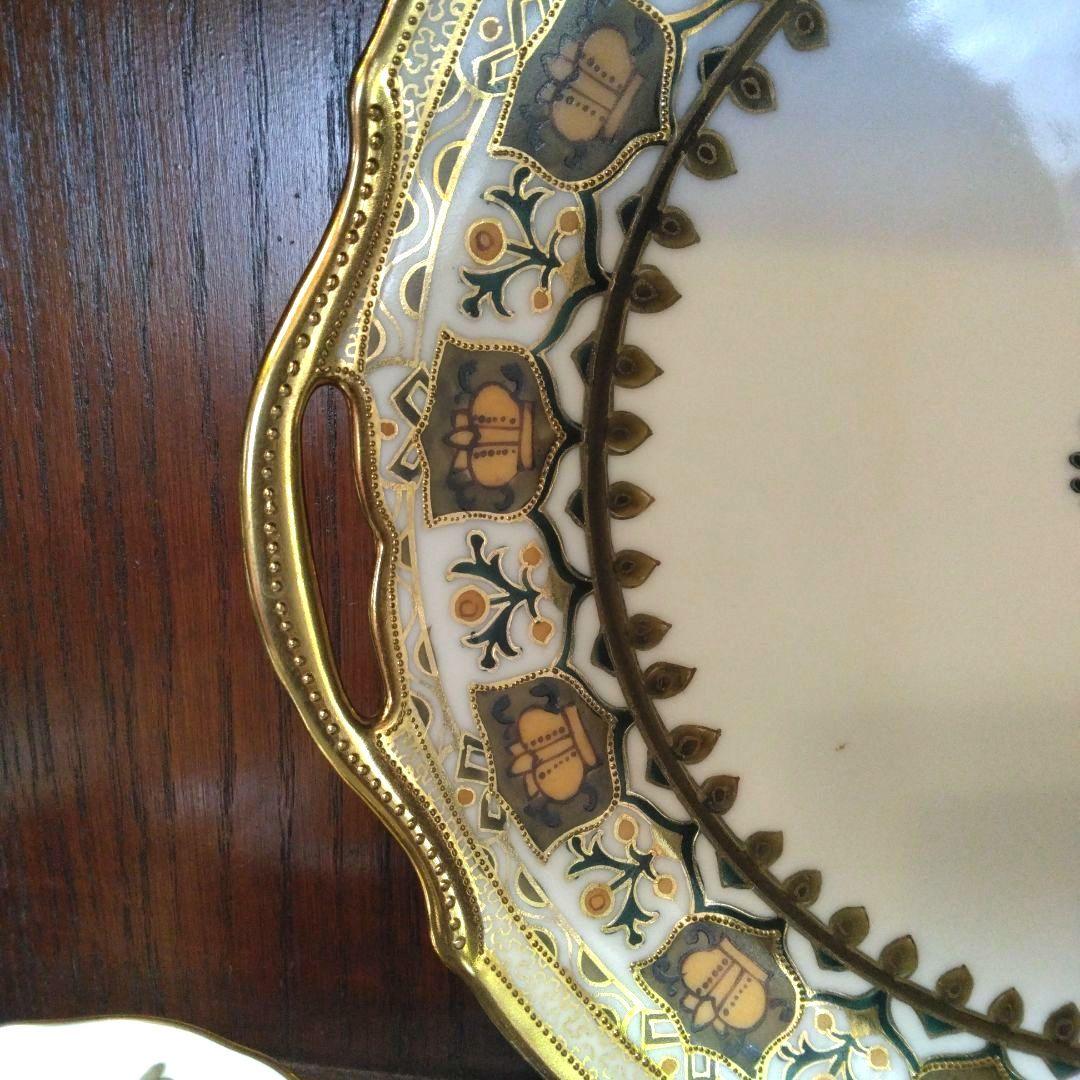 骨董級】オールドノリタケ メイプルリーフ 明治陶器 美品 金彩 ビー