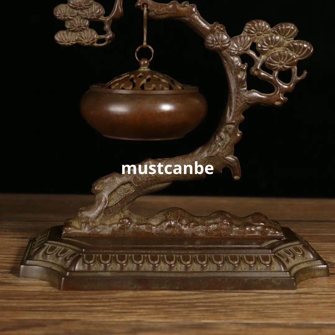 銅 細工 松迎客松弔炉を弔り 檀香を沈める香炉 香道具 工芸品 置物