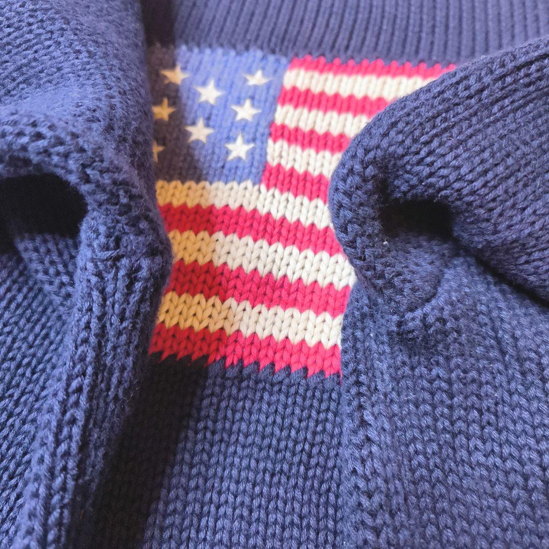 ポロラルフローレン 星条旗 コットンニット ネイビー Lサイズ 定番