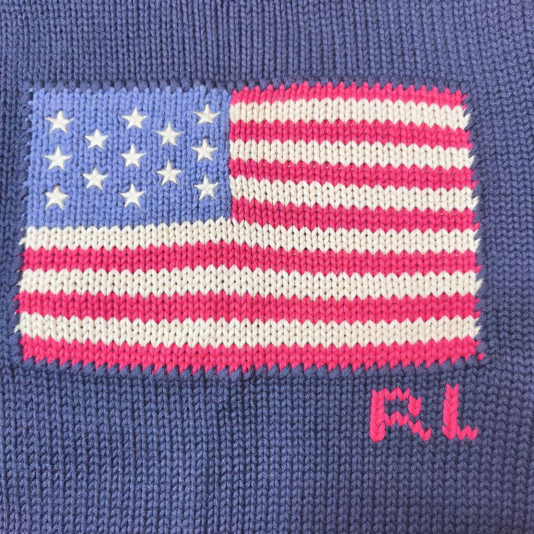 ポロラルフローレン 星条旗 コットンニット ネイビー Lサイズ 定番