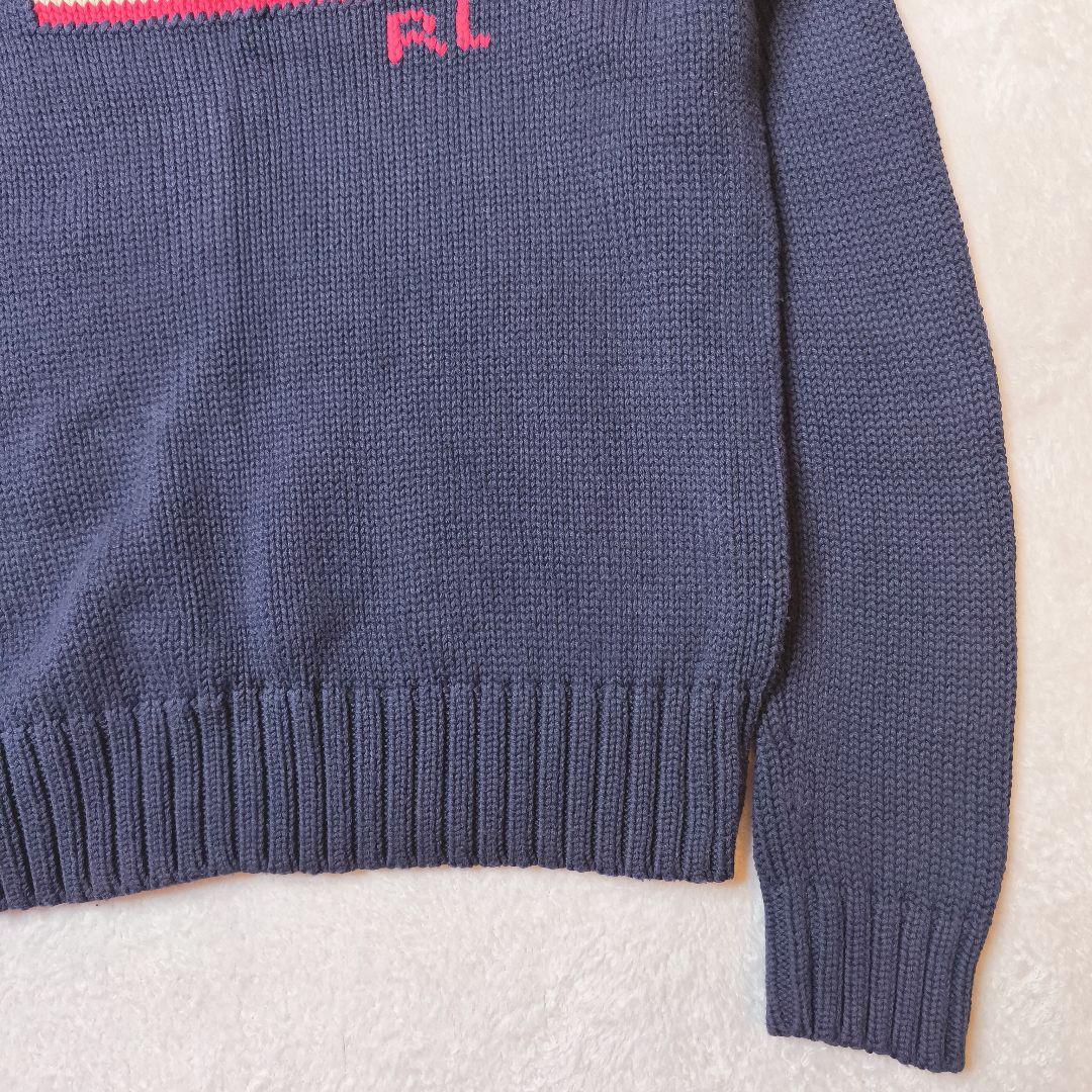 ポロラルフローレン 星条旗 コットンニット ネイビー Lサイズ 定番