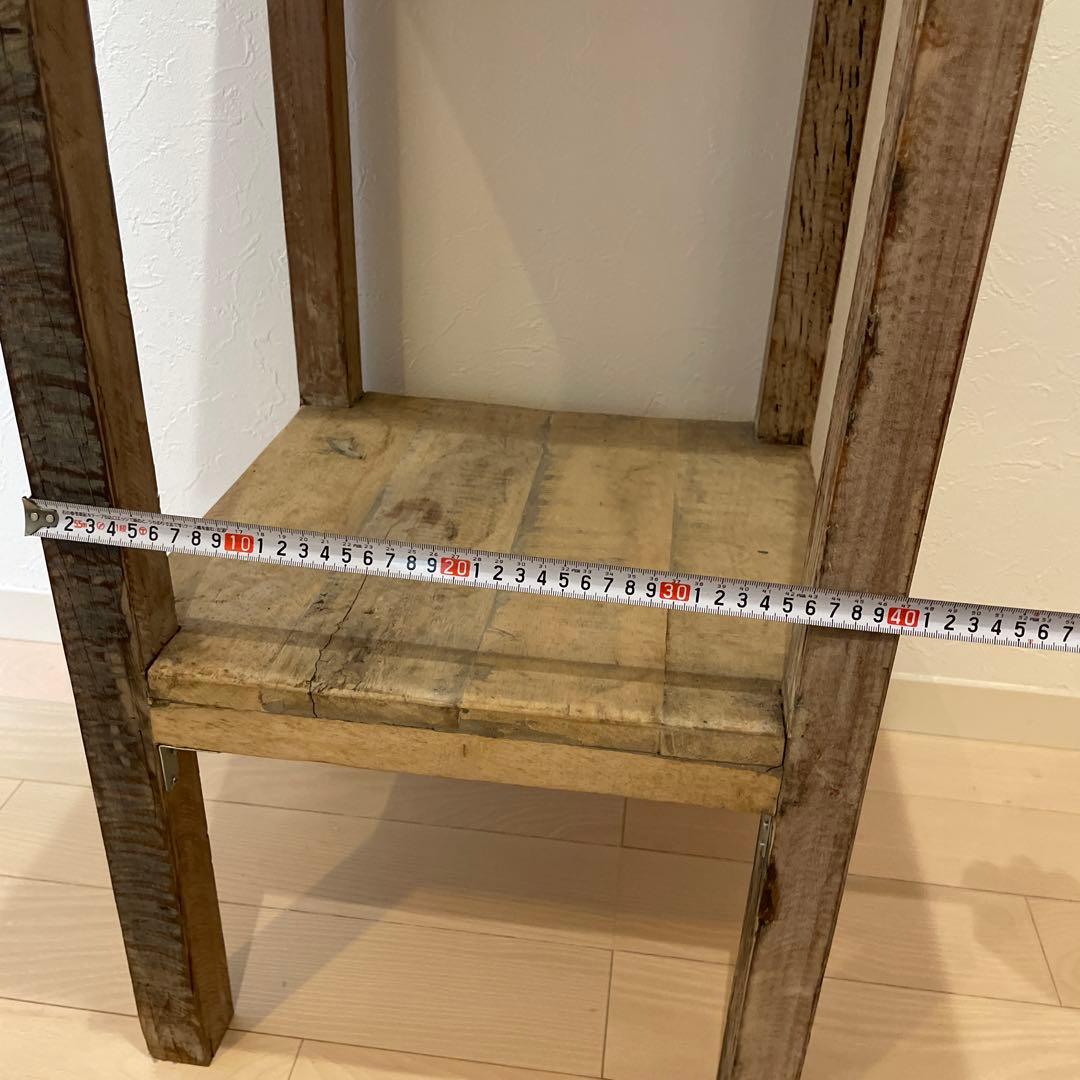 ナチュラルウッド2段シェルフ　アンティーク