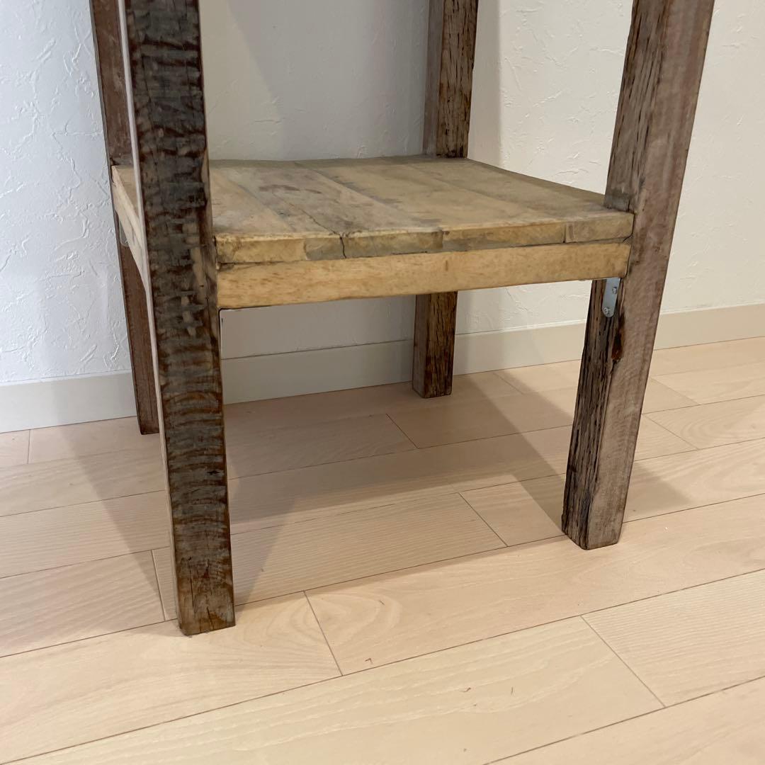 ナチュラルウッド2段シェルフ　アンティーク