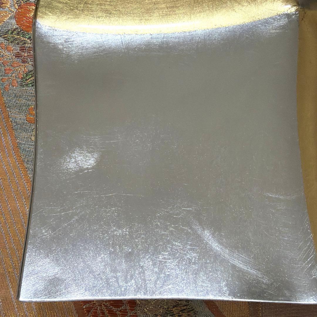 たち吉赤絵金彩八角鉢　春秋貝彩　金銀ガラス製プレート　加賀箔工芸　No.4-39