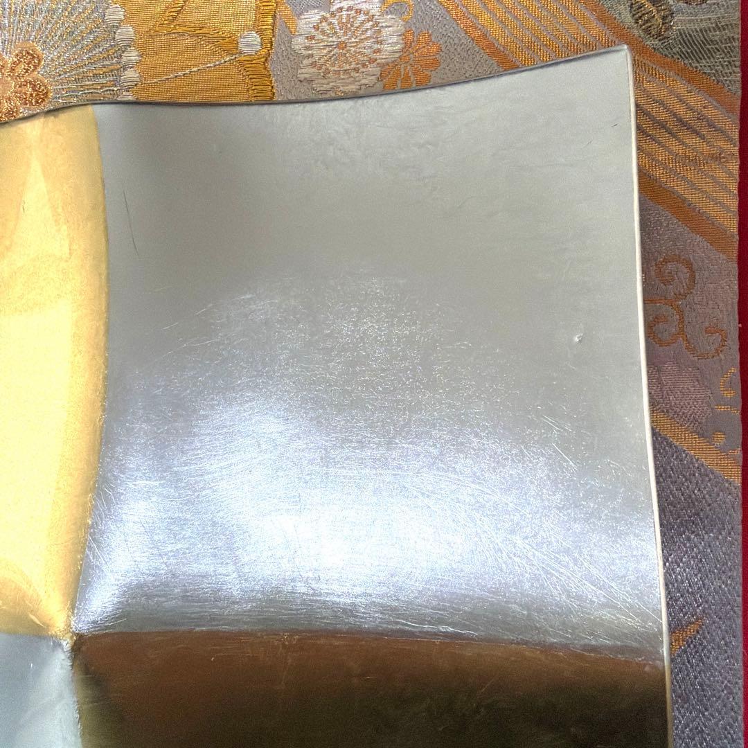 たち吉赤絵金彩八角鉢　春秋貝彩　金銀ガラス製プレート　加賀箔工芸　No.4-39