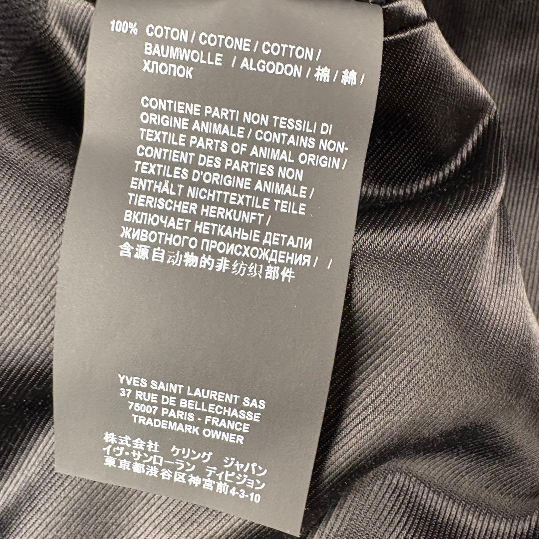 サンローランパリ カシミヤ混 19年 チェスター コート 48 ブラック