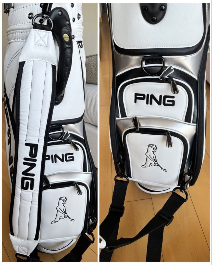 美品 PING 3点式キャディバッグ ツアースタッフバッグ　希少ミスター・ピン