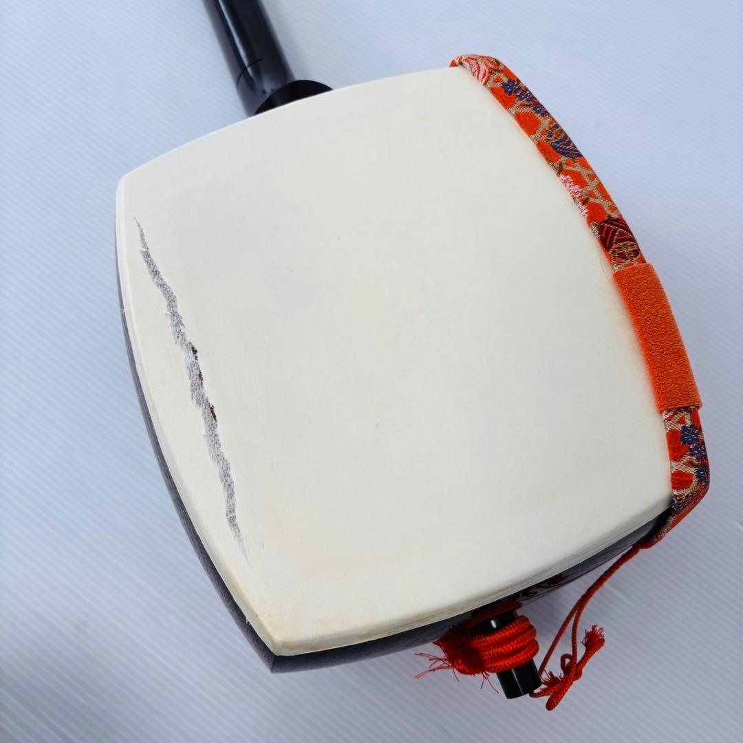 中棹三味線 短棹 東さわり 和楽器 太さ2.8cm 丸打ち胴 地唄 民謡 小唄