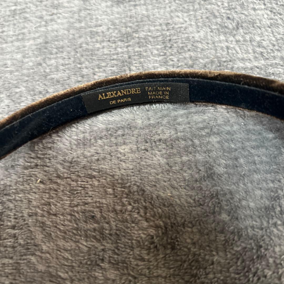 ALEXANDRE ブラウンリボン付き カチューシャ