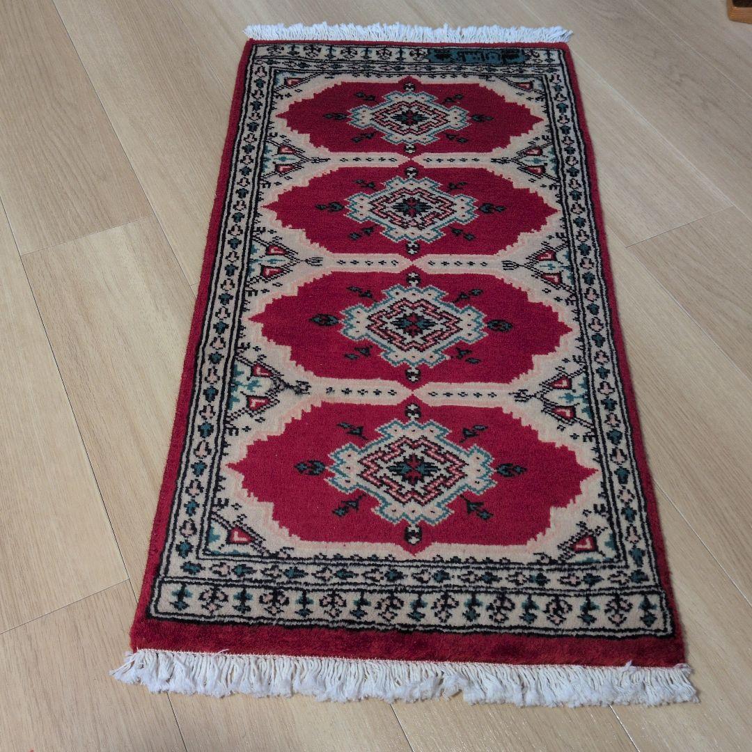 44x84cmパキスタン手織りマット(413)ギャッベ・ペルシャ・毛・じゅうたん