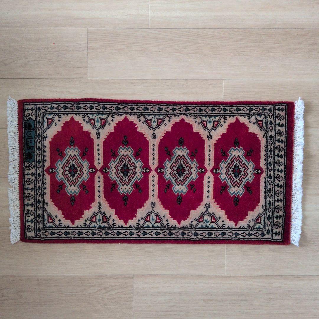 44x84cmパキスタン手織りマット(413)ギャッベ・ペルシャ・毛・じゅうたん