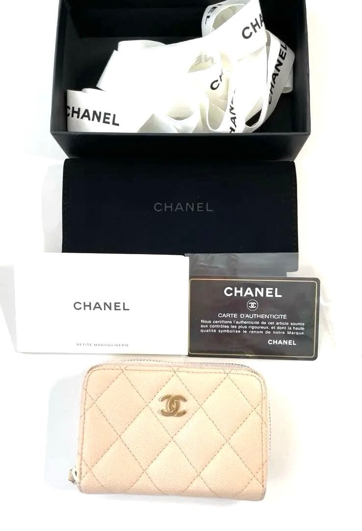CHANEL シャネル クラシック ジップ コインパース ピンク キャビア
