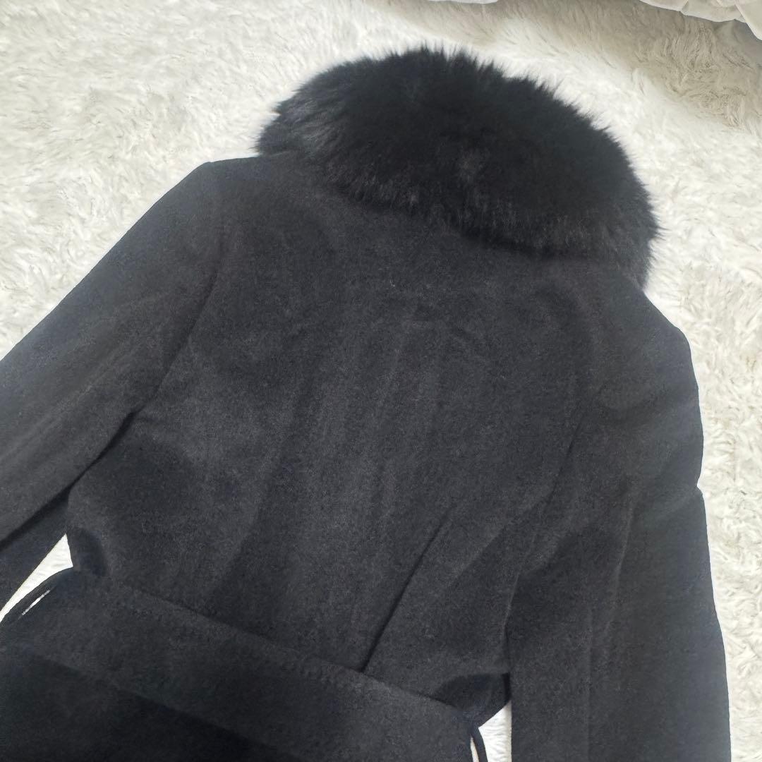 新品 INED ベルテッドコート フォックスファー アンゴラ ロング 定価3.9