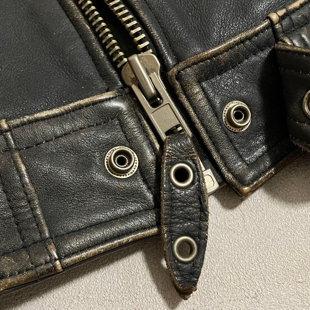 90's DOG FIGHT シングルライダースジャケット ヴィンテージ加工