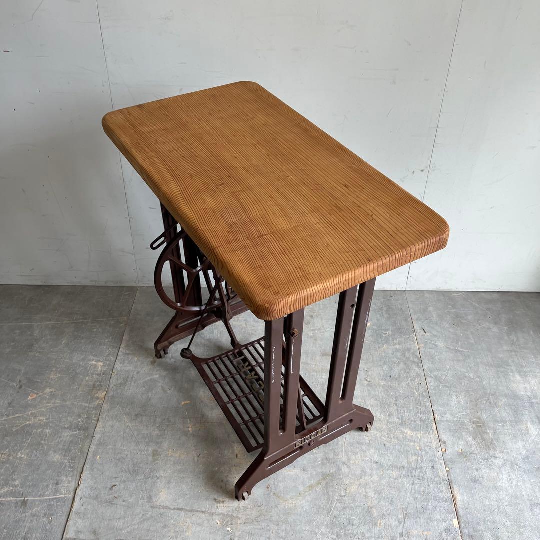 アンティーク ミシン脚 リメイク テーブル 古材 一枚板 昭和レトロ z540