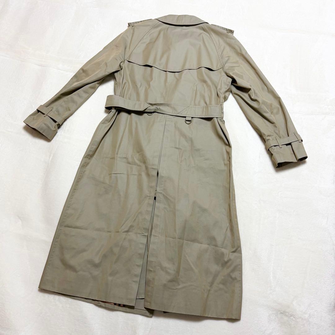【美品】バーバリー　トレンチコート　ダブル　ノバチェック　ベージュ　レディース
