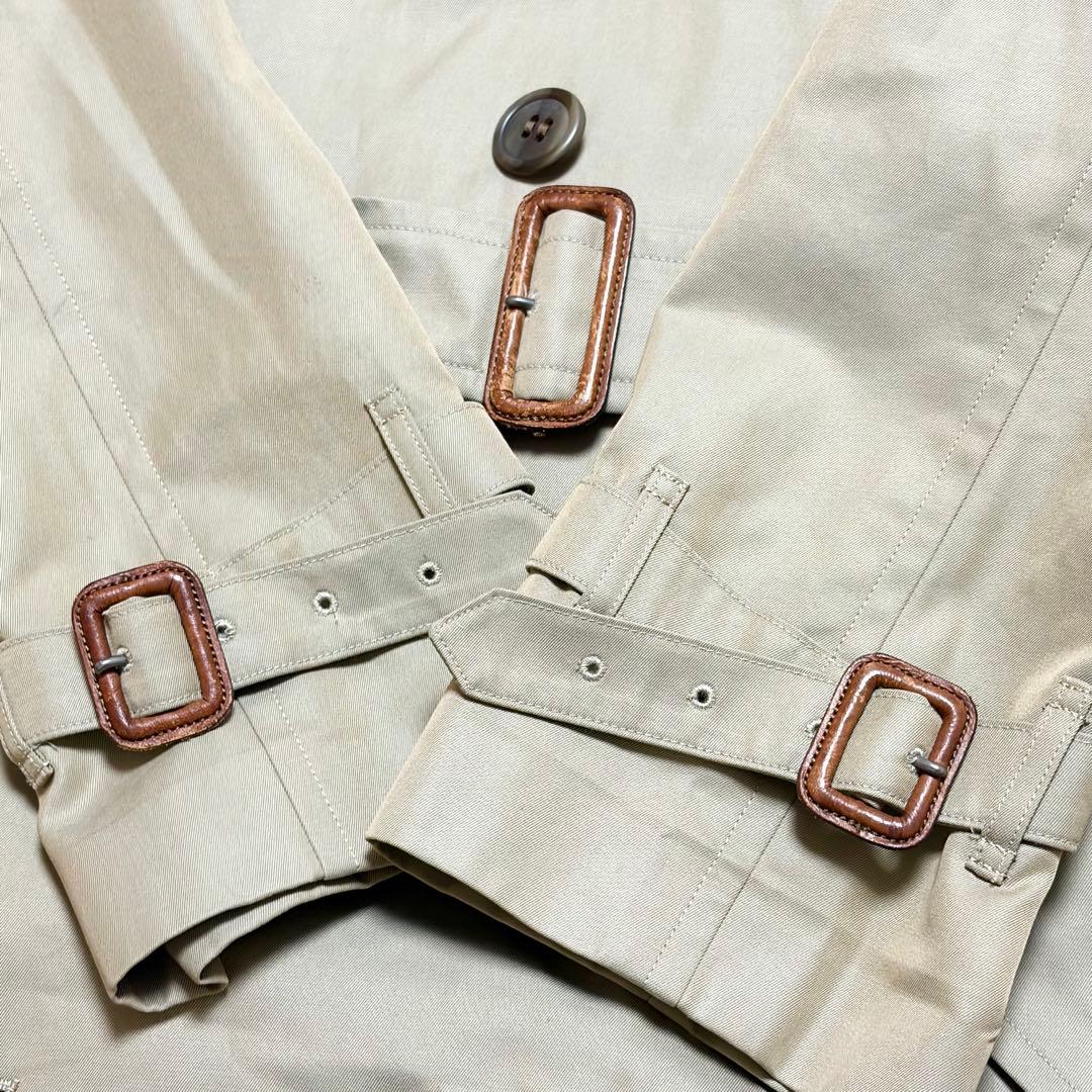 【美品】バーバリー　トレンチコート　ダブル　ノバチェック　ベージュ　レディース