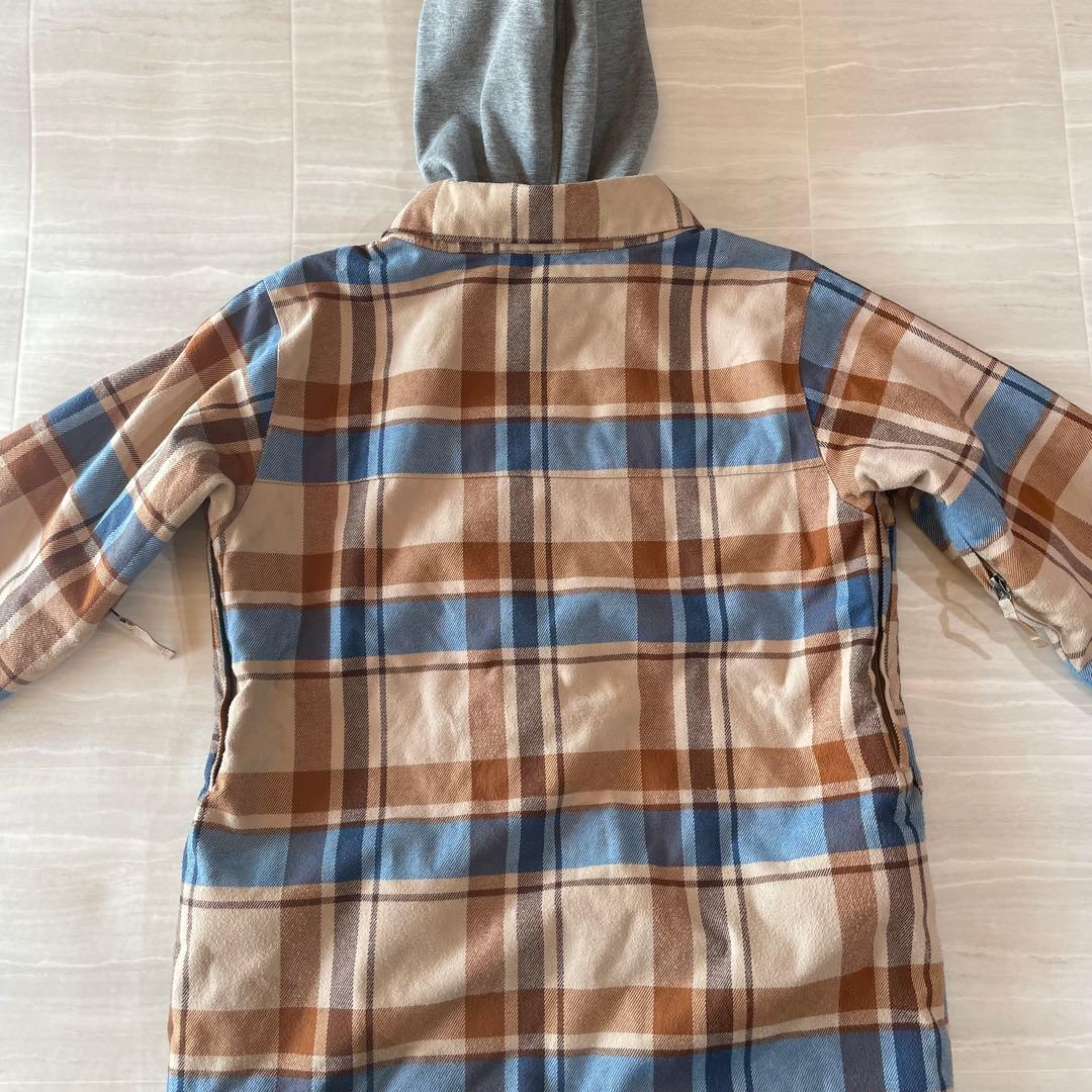BURTON スノーボードウェア S チェック パーカー 重ね着風
