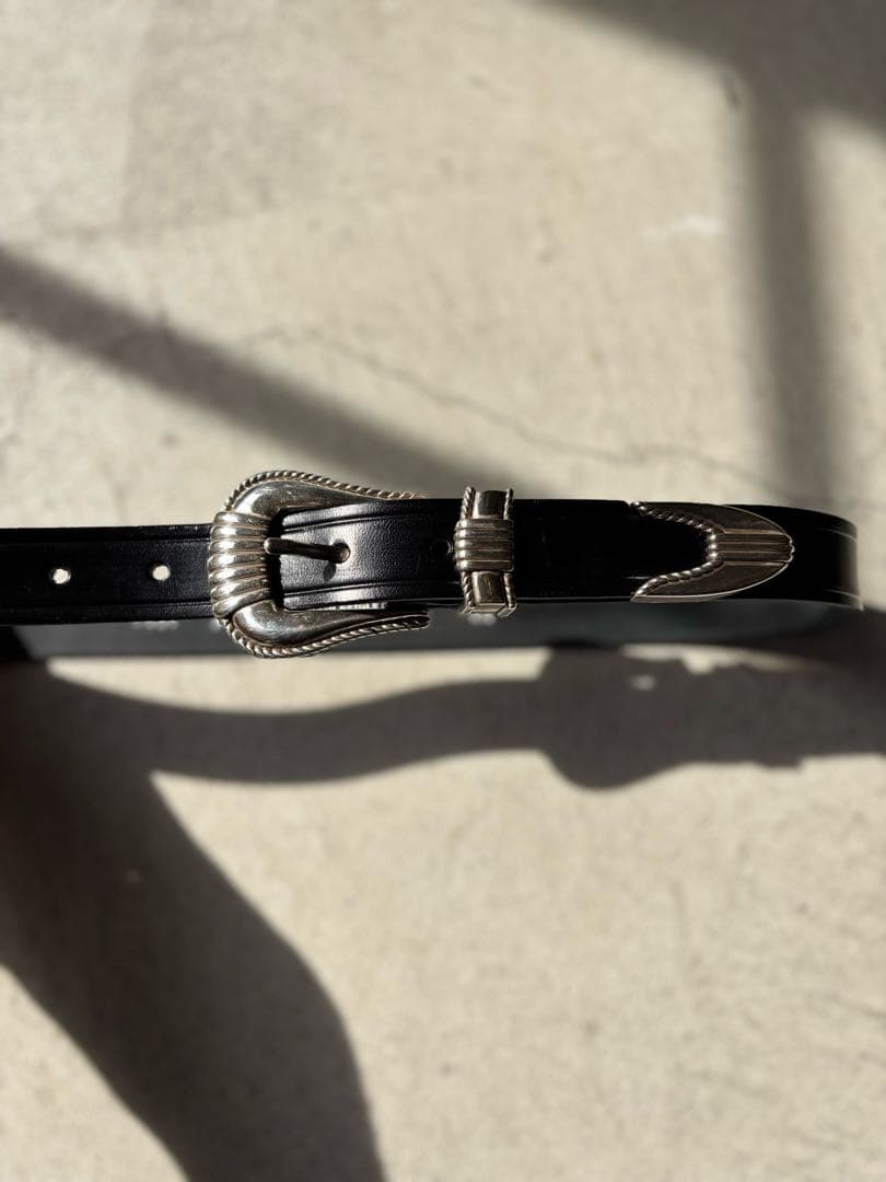 tory leather 3pieceシルバーバックルウエスタンベルト usa製