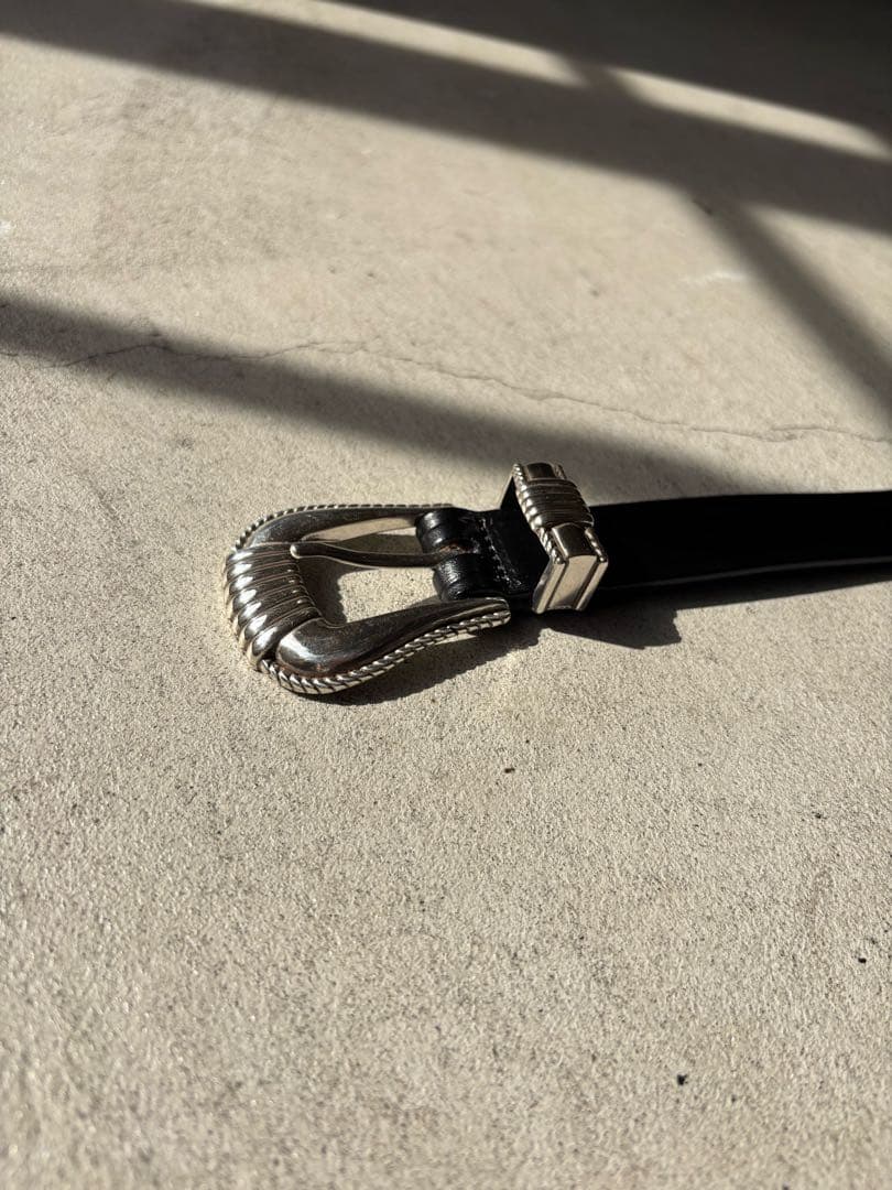 tory leather 3pieceシルバーバックルウエスタンベルト usa製