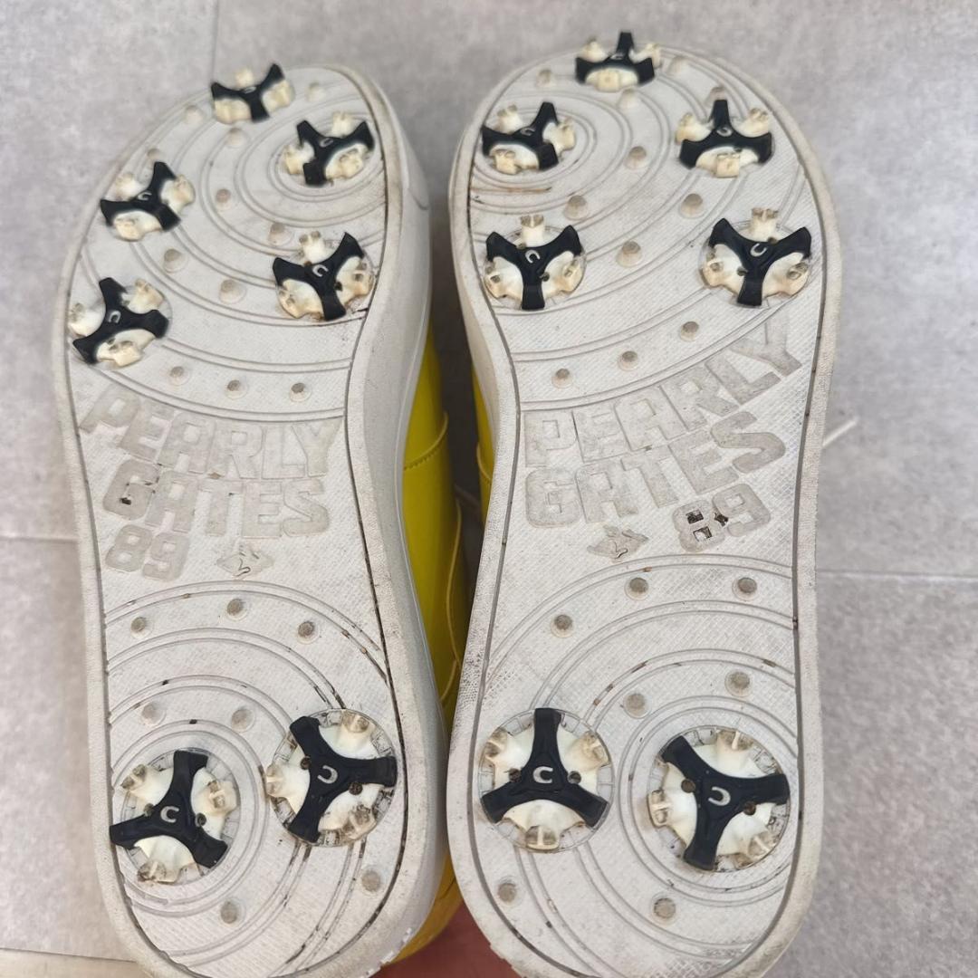 PEARLY GATES パーリーゲイツ ゴルフシューズ イエロー 25.5cm