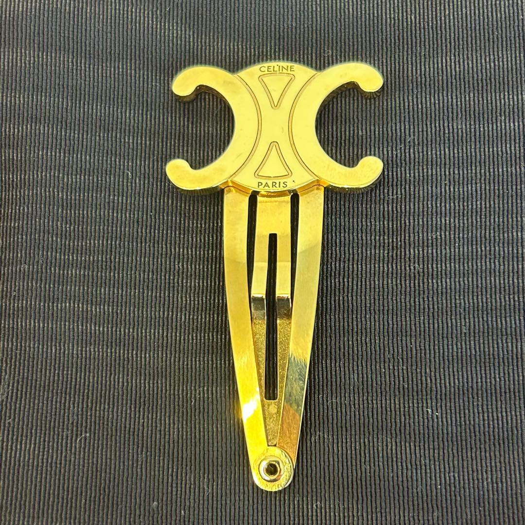 CELINE セリーヌ トリオンフ マカダム ヘアクリップ ヘアピン ピン留め