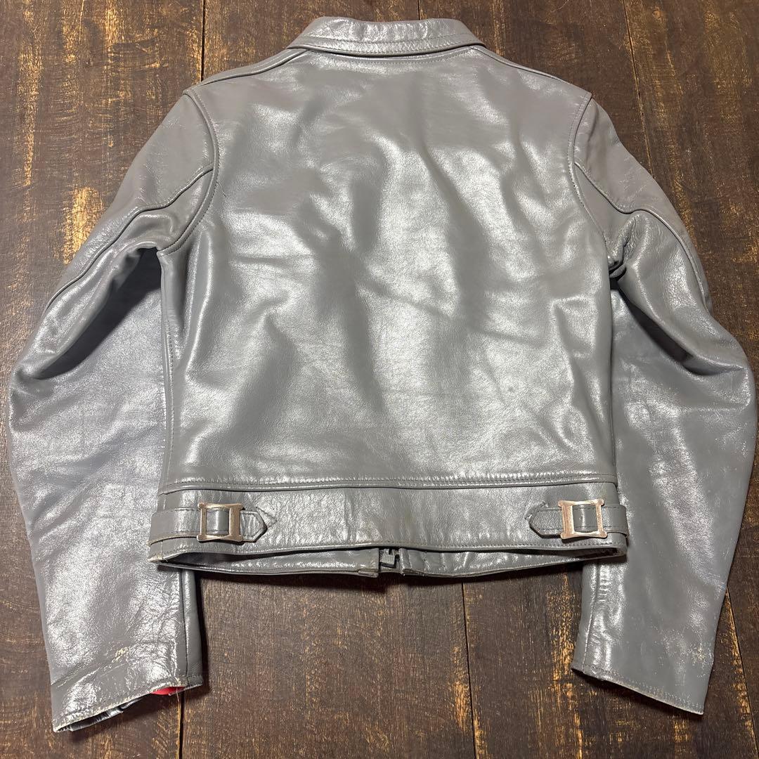 旧タグ666グレー シングルライダースジャケット - メルカリ