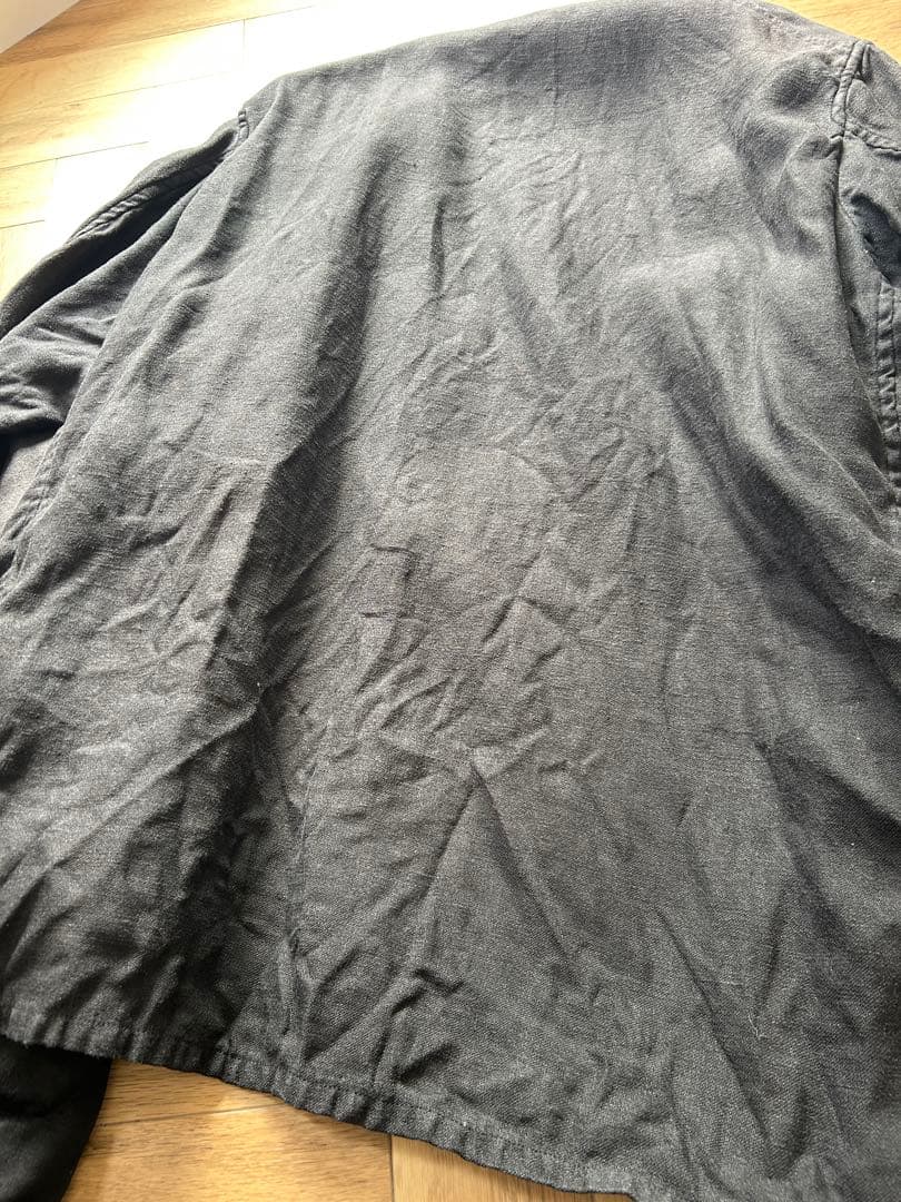 希少　COMOLI コモリ　リネン起毛スタンドカラージャケット　ネイビー　3