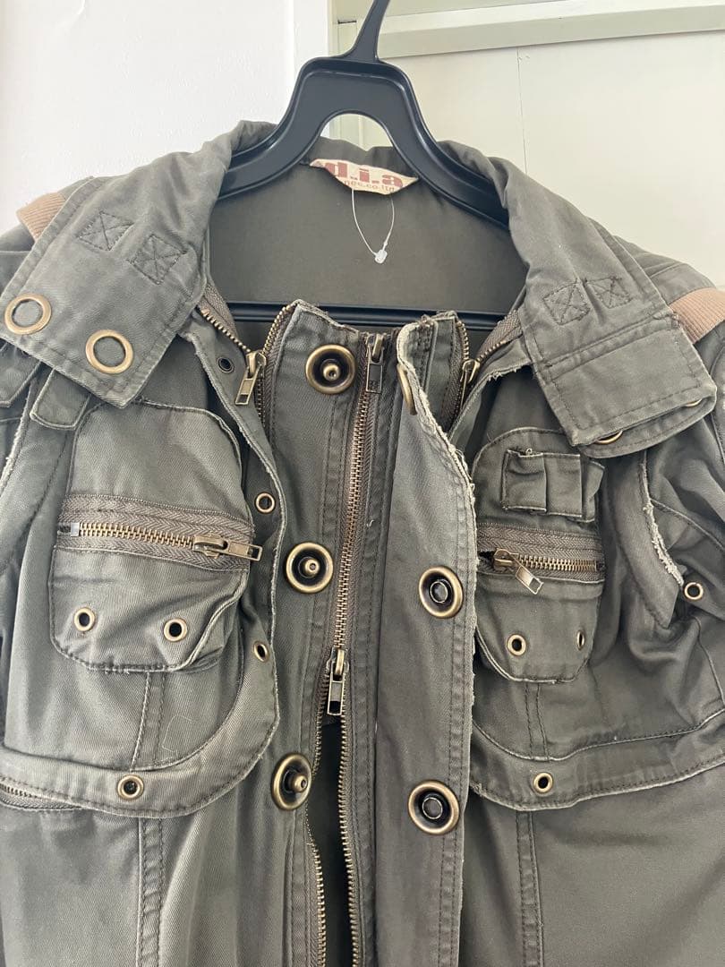 d.i.a カーキジャケット　2way ダメージデザイン　y2k