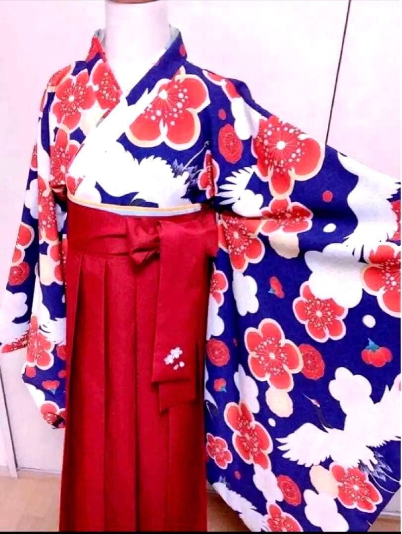 ☆廃盤柄☆キャサリンコテージ 袴セット　鶴梅柄　150cm