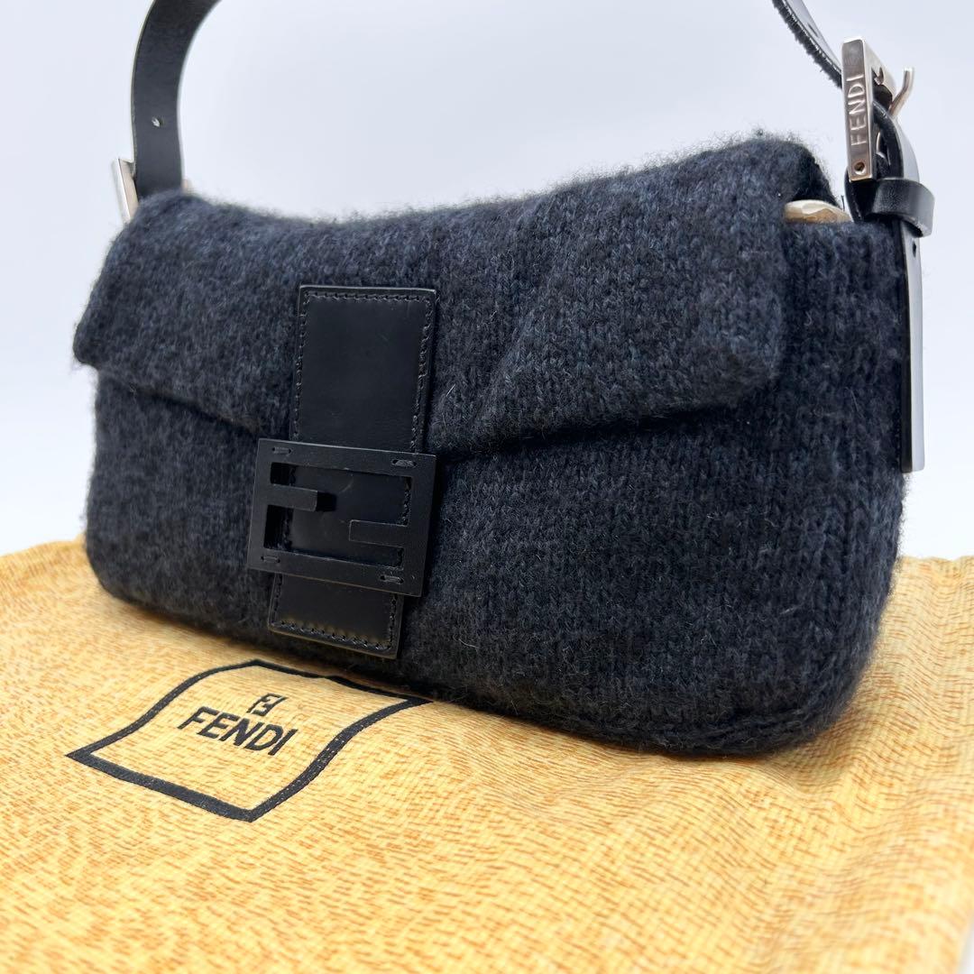 極美品 90s FENDI マンマバケット 編み込み ウール カシミヤ ニット